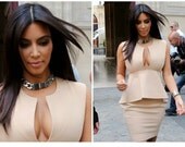 ID Necklace Kim Kardashian Solid Metal: Silver Celine ID Inspired Necklace, Celebrity Inspired Necklace, Chunky Link  Rihanna