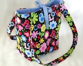 Floral Hippie Purse Tote Bag Love Peace Fabric Bag Bird Butterfly Boho Handbag Teen Purse Shoulder Bag Small Bag