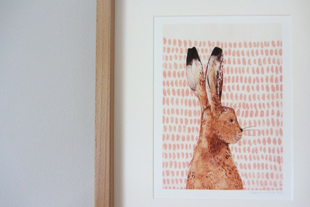 A5 Giclee print: Hare illustration