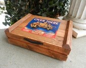 Vintage military fruit crate label shipping box