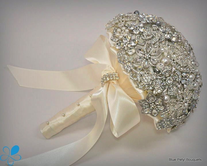 FULL PRICE (not a deposit) Diamante Brooch Bouquet - by Blue Petyl - Bridal Bouquet - Wedding Bouquet
