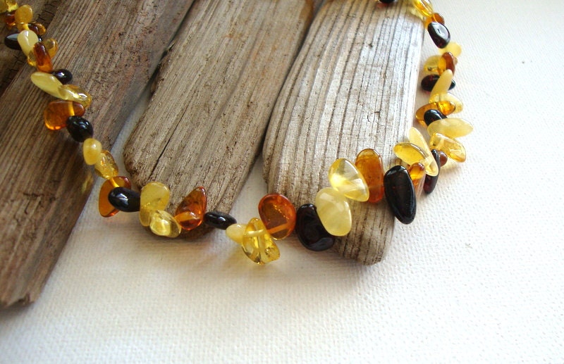 Amber necklace / summer necklace / natural / rustic necklace / multicolor / delicate / organic Baltic amber