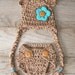 Winnie the Pooh "inspired" Bear Hat &  Diaper Cover  (newborn-3month size)