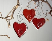 80 Custom HEARTS and HOOKS for Jaime - Wedding Party Favors in Custom Glass Choices: Red and Purple