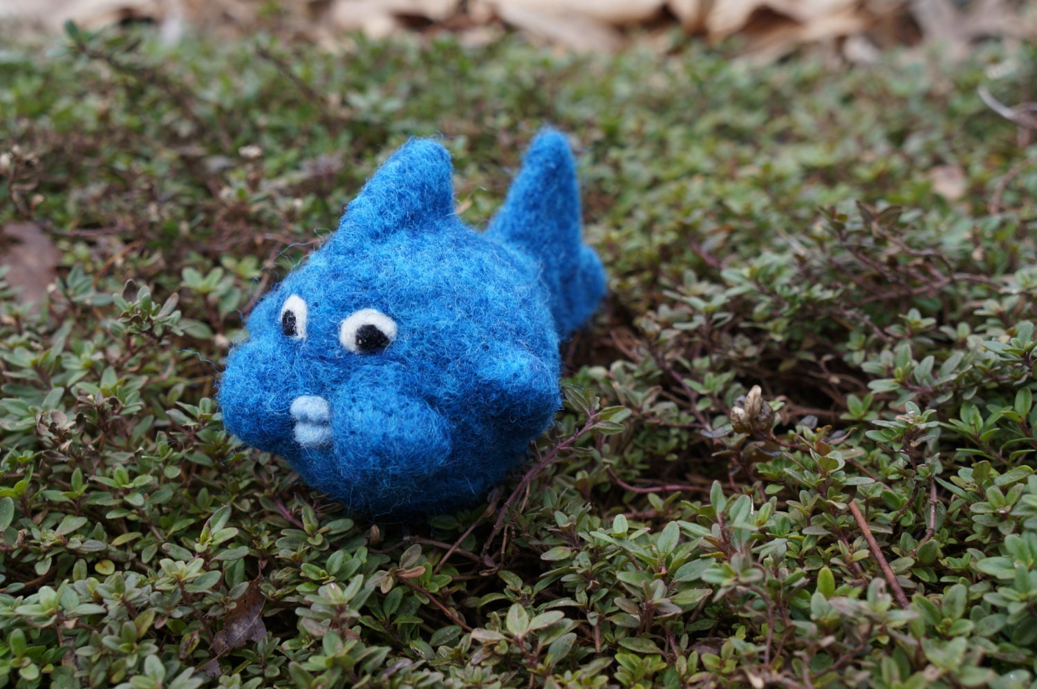 Puffy Fish - Needle Felted Wool Sculpture - Made to Order