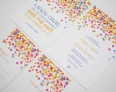 Colorful Confetti Wedding Invitation Suite of 4 Digital Printable