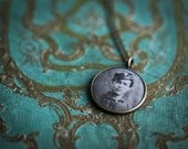 My Civil War Boyfriend - David - Victorian Pendant - Steampunk Necklace- Glossy Resin Charm