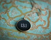 13.1 Half Marathon - Miniature Pendant - Vintage Typewriter Key Inspiration - Gift for Runner - Glossy Resin Charm