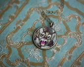 Angry Cat Pendant - Cat Necklace- Glossy Resin Charm