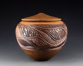 Carved Stoneware Urn (5132)