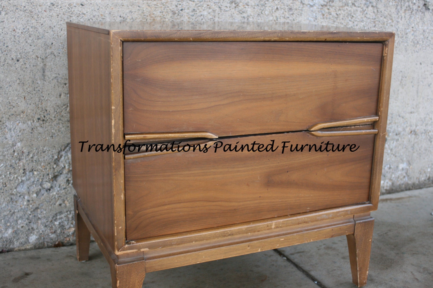 Mid Century Nightstand Painted Nightstand Retro Table - PAINTED TO ORDER