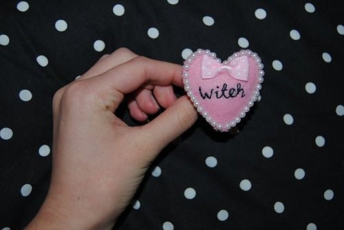 Witch Puffy Heart brooch