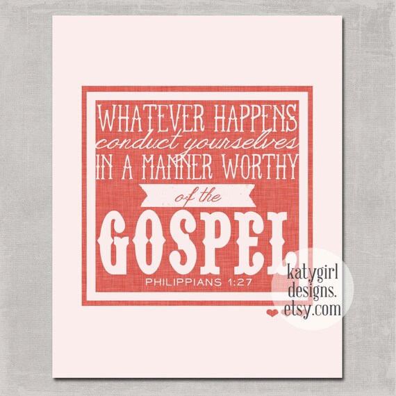 Philippians 1:27 8x10 Print