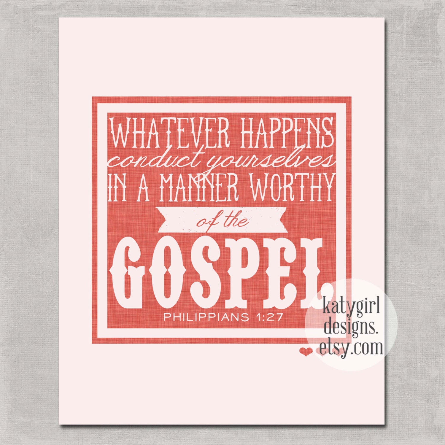 Philippians 1:27 8x10 Print