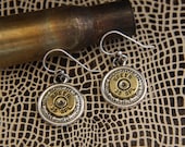 Bullet Casing Jewelry-Speer 38 Special -Mixed Metals-Dangle Earrings-Ammo Jewelry-Caliber Jewelry
