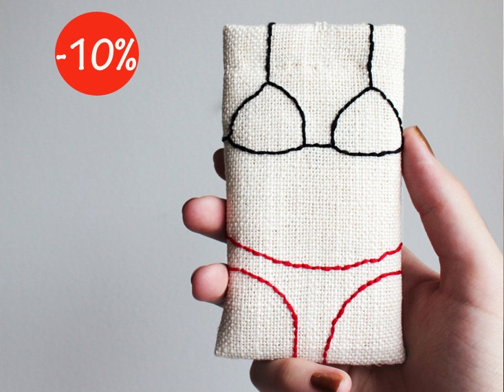 iPhone 5 or 4S case - Mini bikini- Hand embroidery - Funny iPhone - Spring and Summer - iPhone fashion
