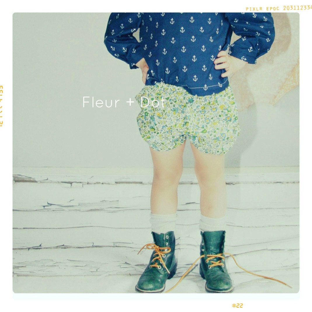 Spring Garden Floral Bloomer Bubble Girl Shorts Spring Summer Collection from Fleur and Dot