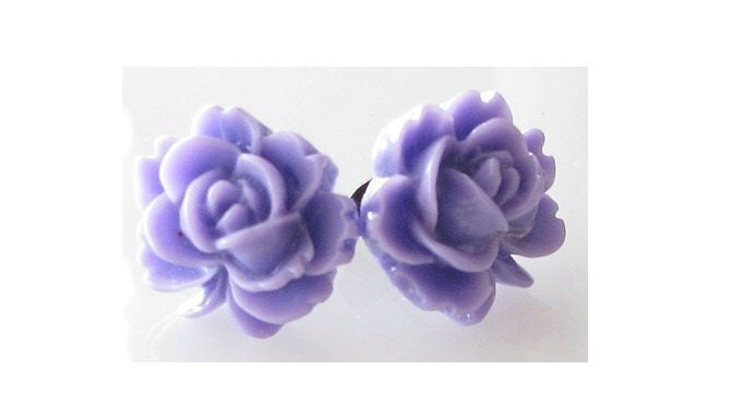 lotus earrings, flower earrings, purple earrings flower post earrings, bridesmaid gift stud earrings, lotus jewelry