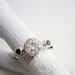 2 Blue Sapphire 2mm, Silver Twig Ring, 6mm White Topaz, Engagement Ring