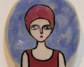 Cosmic Swimmer - Ceramic Brooch