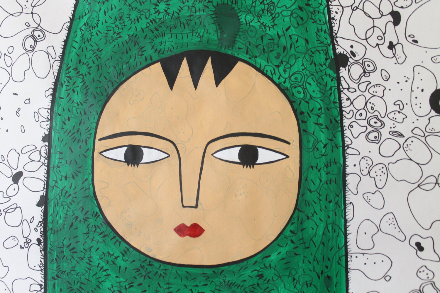 Cactus Woman- Original Poster- Acrylic Painting- One off