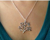 SALE Family tree necklace- Silver  tree necklace- Beautiful tree pendant- Family tree- Nature- Fashion- Spring accessory- Silver tree