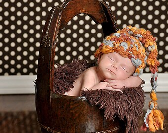 Textured Elf Hat Baby Newborn Crochet Photography Prop