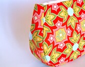 Bag Cosmetic Zipper Pouch, in red geometrical pattern
