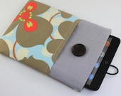 iPad mini Case, iPad mini Sleeve, iPad mini Cover, PADDED - Brown & Red Flowers