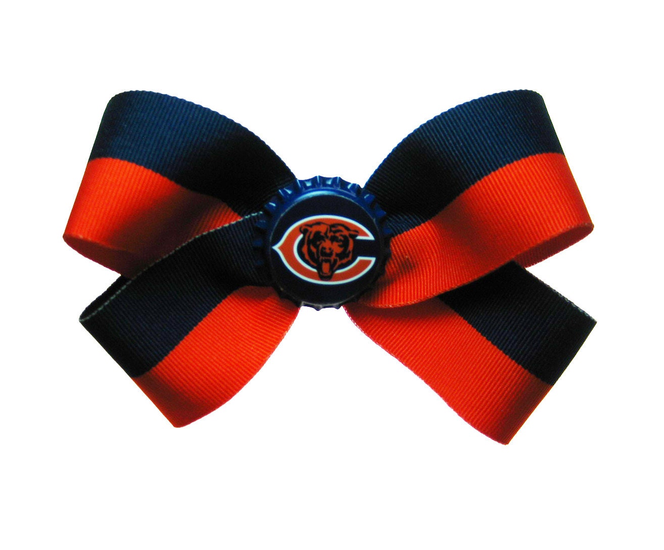 Large Chicago Bears Striped Football Hair Bow