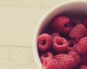 Raspberries photograph- kitchen decor, food photograph, red, rustic, kitchen art, fruit,  8x10 print, fine art photograph