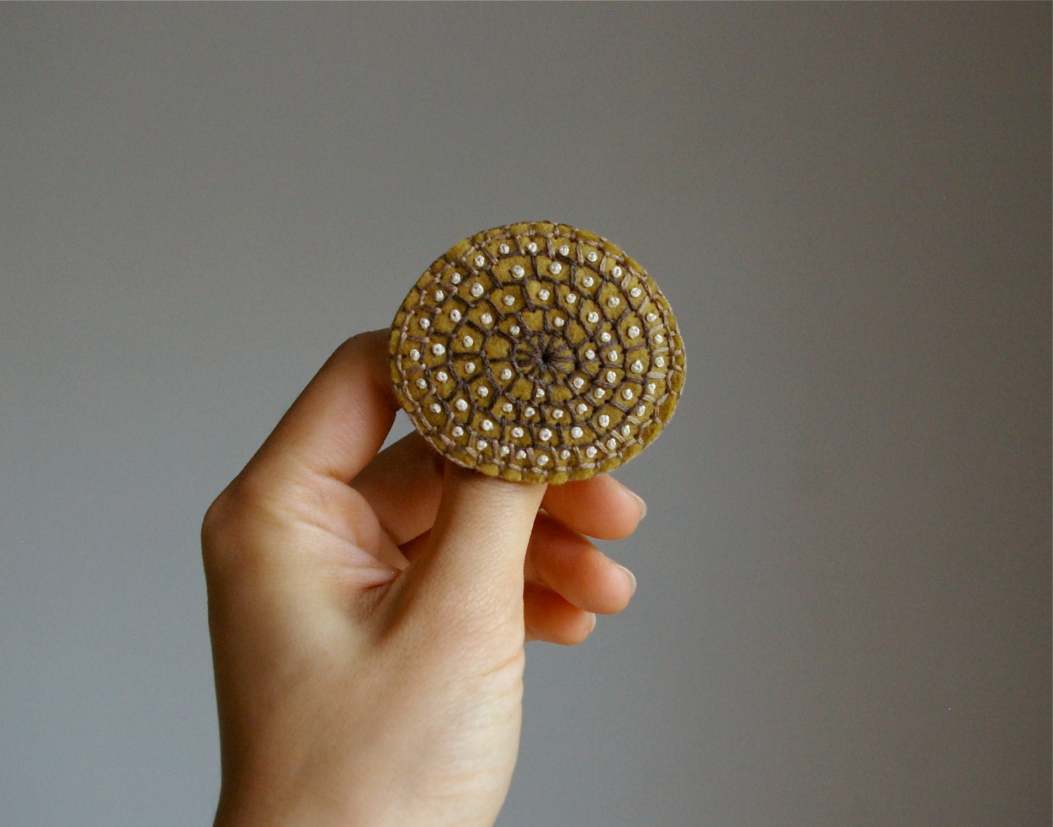 Wool Felt Brooch // Hand Embroidered // LoftFullOfGoodies