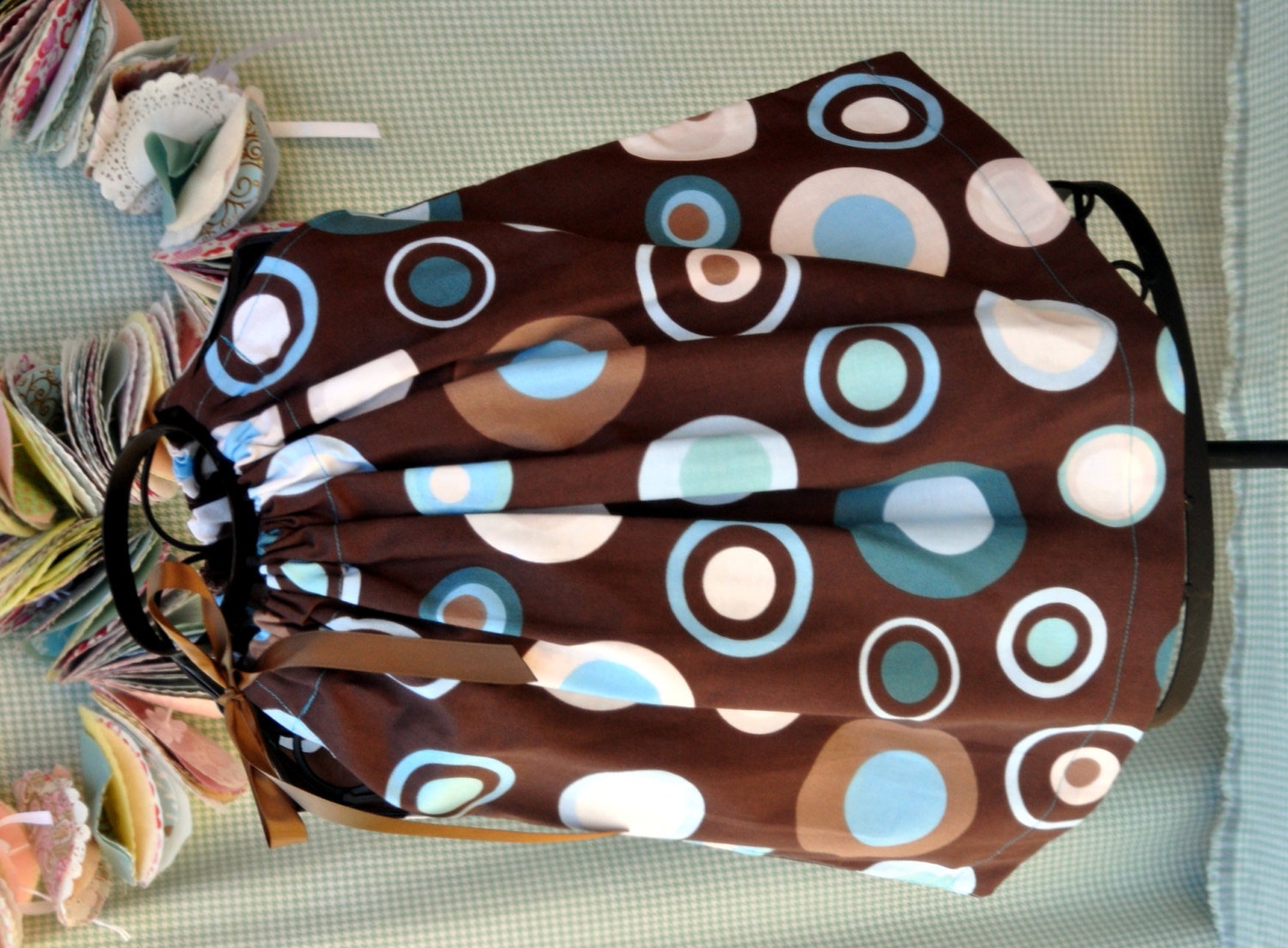 Chocolate & Blue Polka Dot Pillowcase Dress
