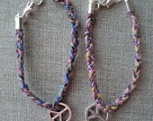 recycled cashmere Peace sign friendship handmade bracelet