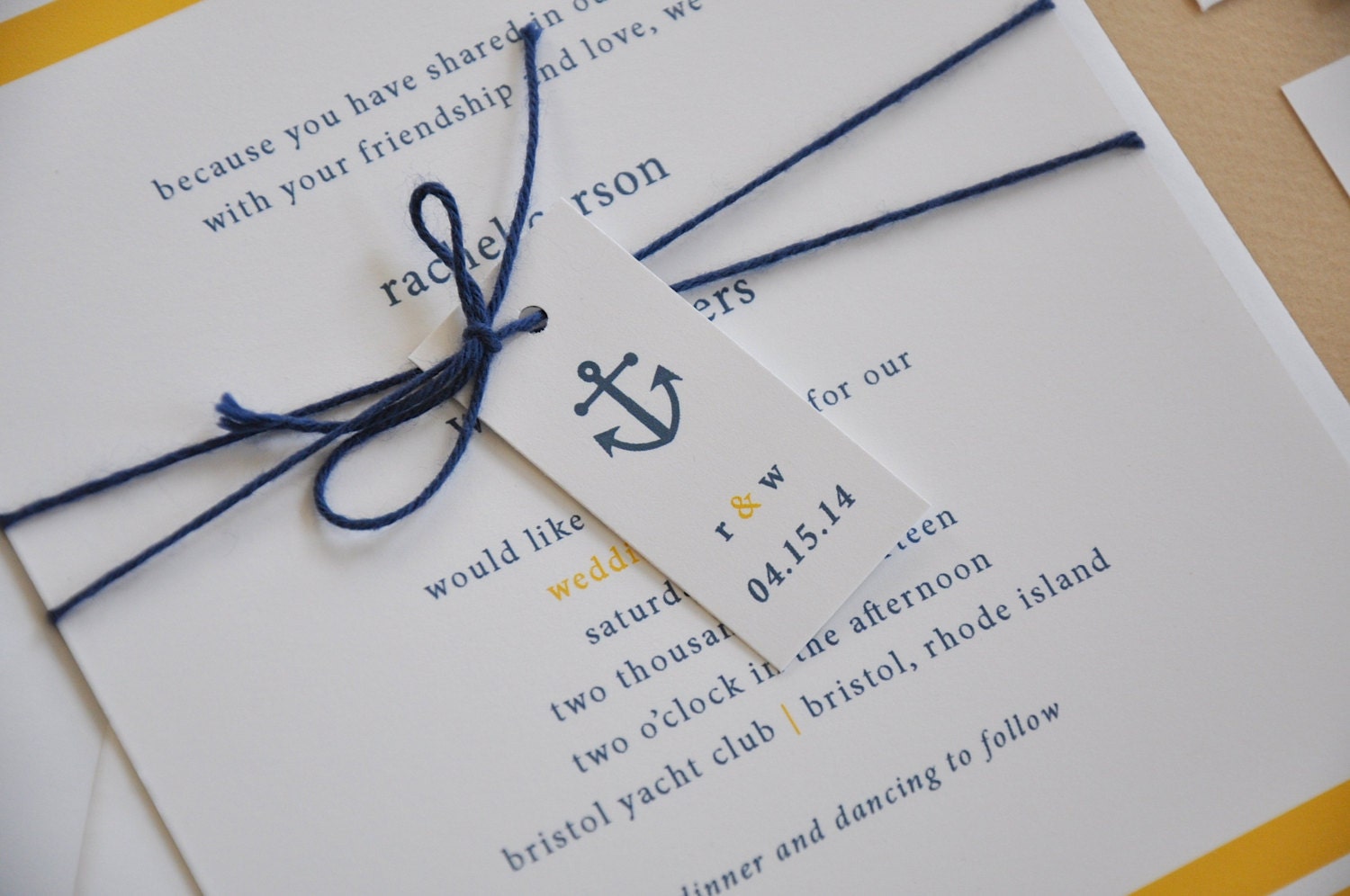 DEPOSIT - Nautical Bliss Wedding Invitations