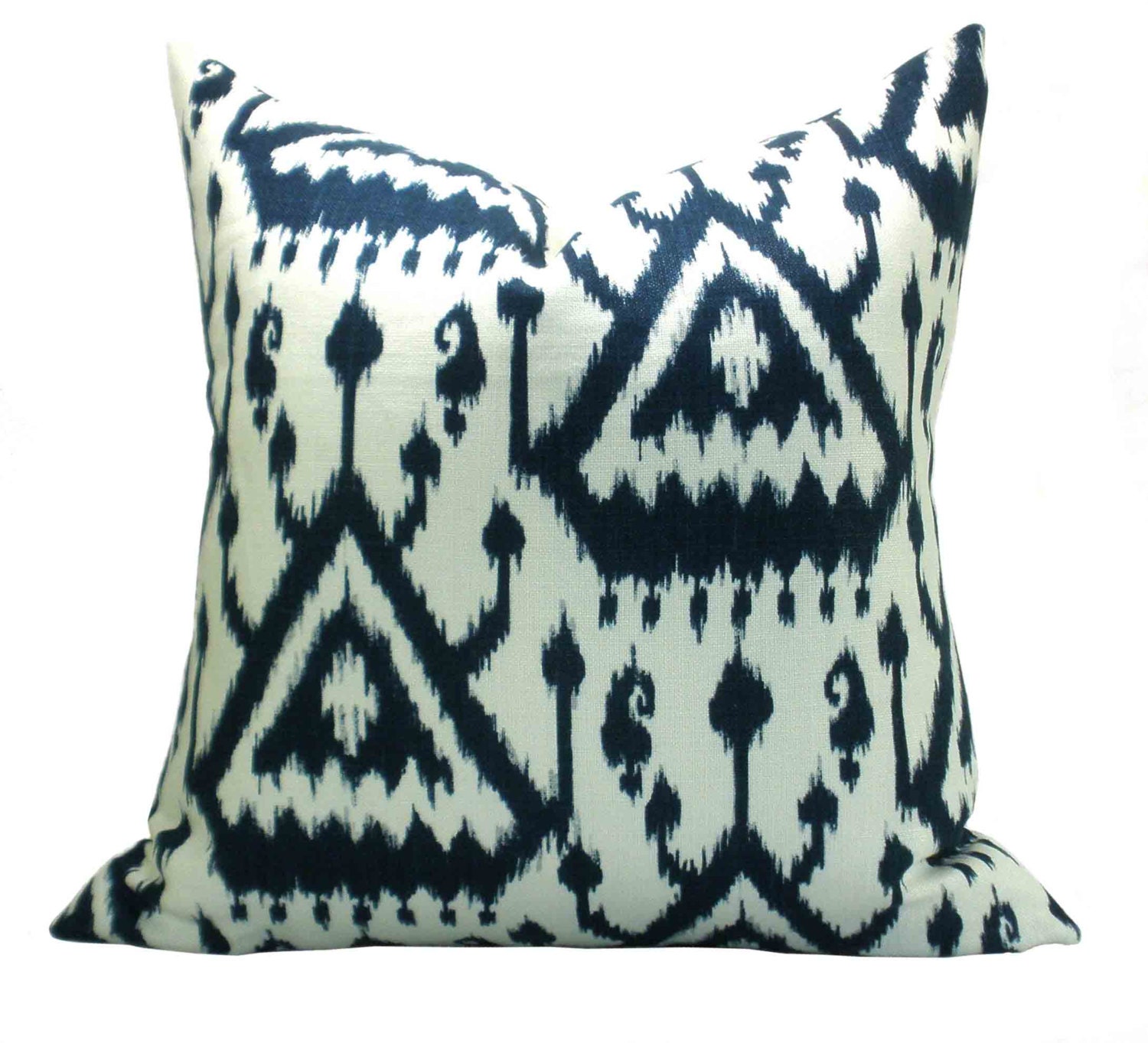 Schumacher Vientiane ikat pillow cover in Indigo - 20 x 20