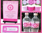 Princess Birthday Invitation & Printable Party Collection, EDITABLE text PDF file - you personalize at home with Adobe Reader