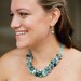 Bridesmaids Peacock Teal Wire Crochet Necklace and Earring Set