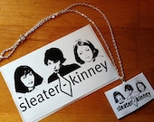 Sleater Kinney shrink film necklace