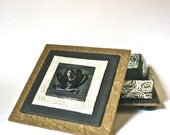 Black and Green Handmade Gift Box for Home Office Decor
