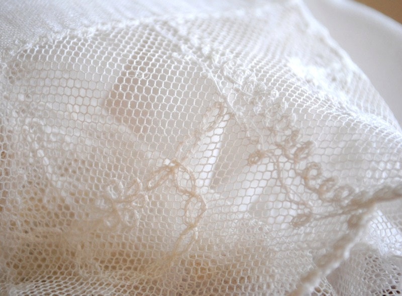 Vintage Handkerchief - Hankie White Lace Bride Something Old