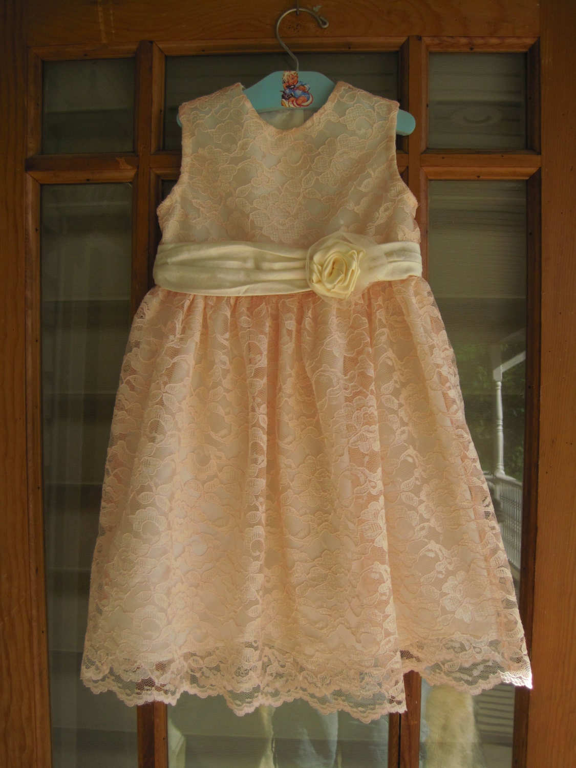 Flower girl dress, apricot blush, girls peachy buff dress, toddler flower girl, wedding party, vintage lace dress  2t, 3t, 4t, 5t,