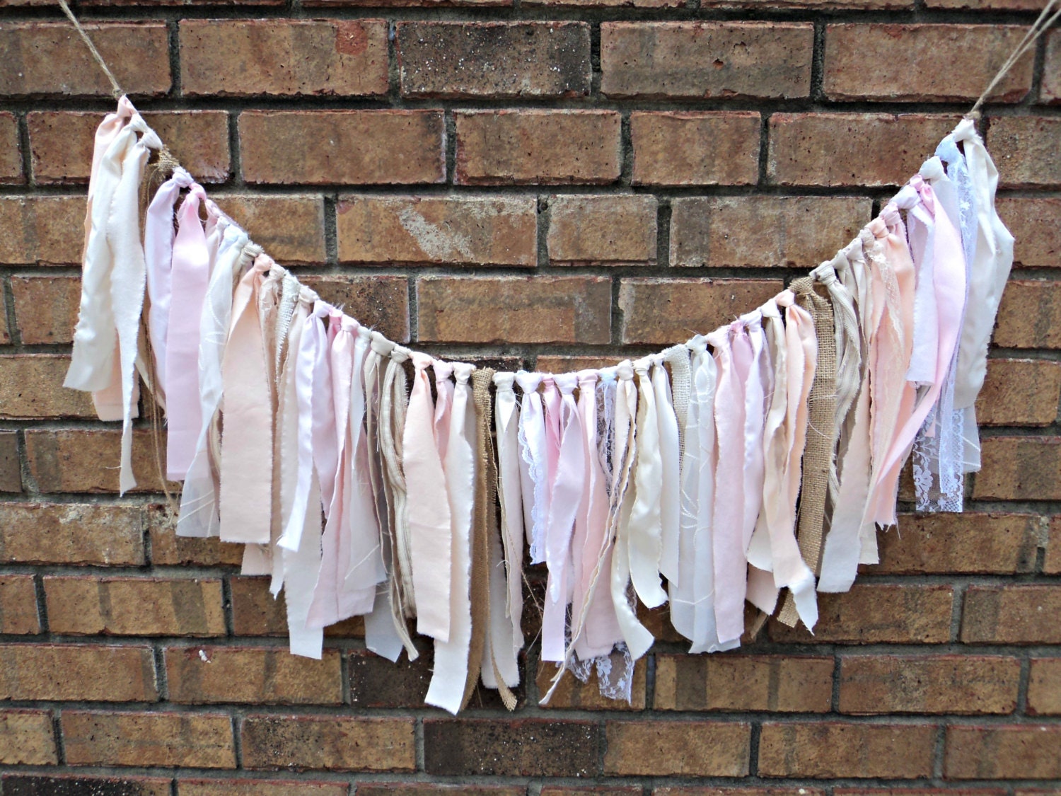 Linen Lace and Burlap Garland Shabby Chic Garland Rustic Wedding Garland