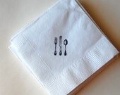Silverware Beverage Napkins / Set of 50 / Perfect for Weddings or BBQ