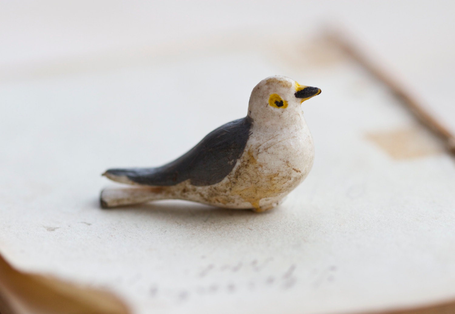 Little Bird - Antique Rubber Figurine - Made in Hong Kong