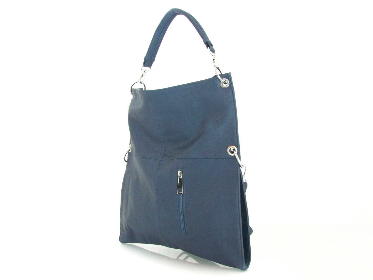 Handmade vegan leather handbag purse Blue -  the Jarlath  -  20% launch discount