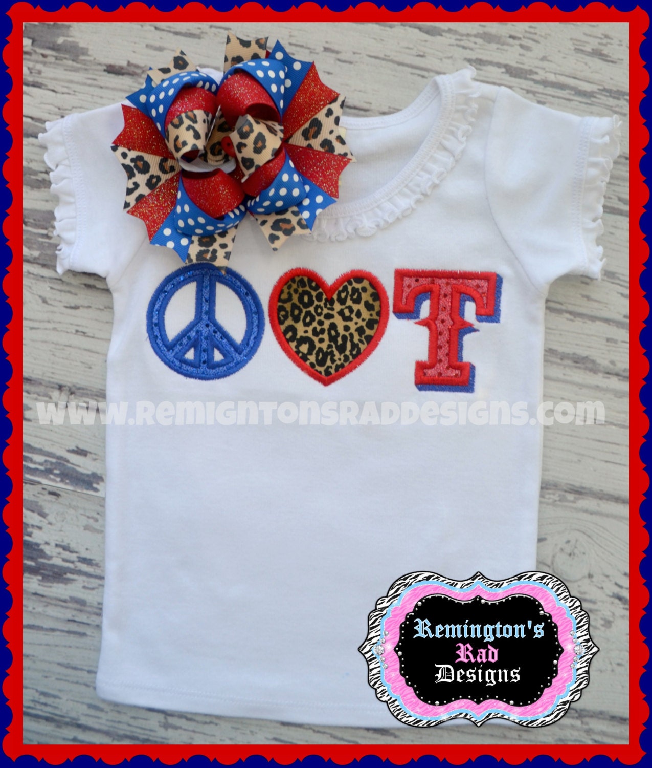 Peace Love Rangers Embroidered Shirt or Onesie - Baseball - Texas Rangers - Sports Shirt- Girls Shirt
