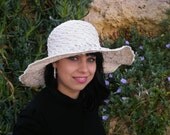 White Summer Hat for Women Facny Straw Flat Brimmed Kentucky Derby Hat