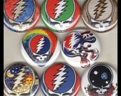 8 Brand New 1" "Grateful Dead Head" Button Set