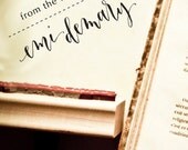 From the library of - Custom Calligraphy Wooden Stamp with Your Name - Bookplate - Rebel Stout Style
